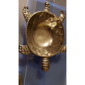 Pier 1 Imports Silver/Metal Sea Turtle Serving Bowl Candy Dish Retired